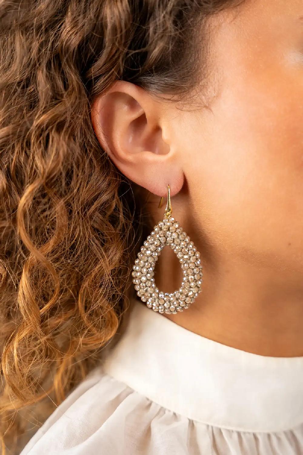 Lott. Gioielli Metallic Taupe Oorbellen Berry Drop L