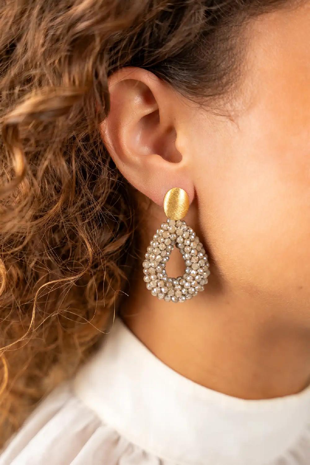 Lott. Gioielli Metallic Taupe Oorbellen Berry Drop S