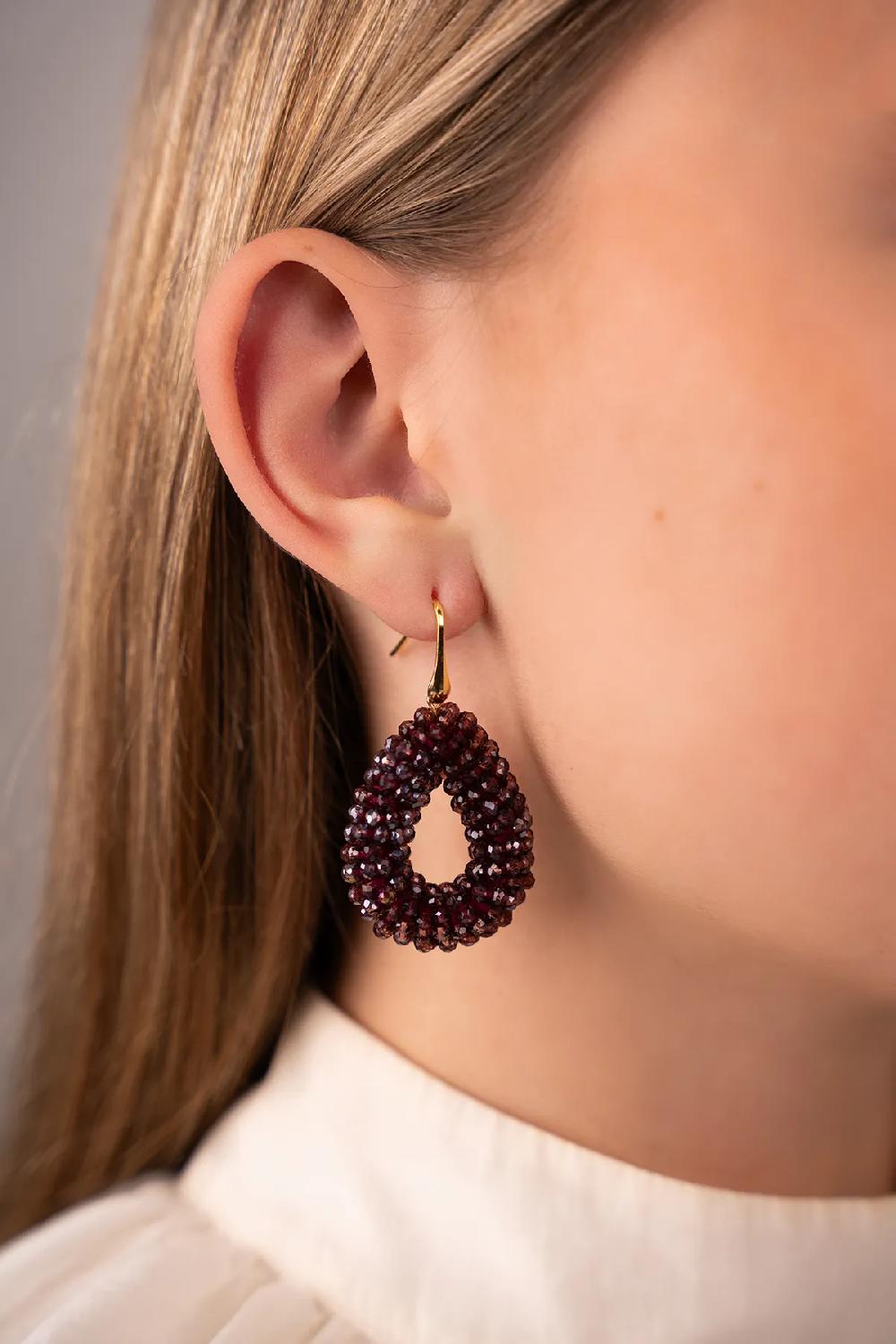 Lott. Gioielli Metallic Violet Oorbellen Berry Drop S