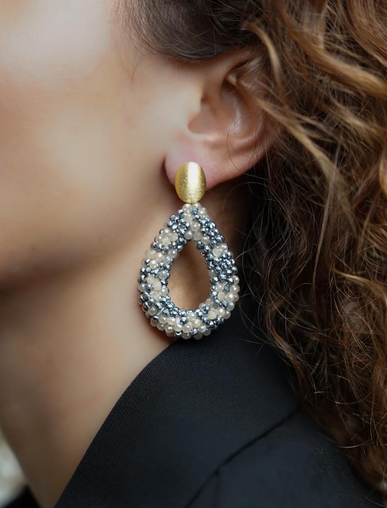 Lott. Gioielli Metallic Zilveren Nude Oorbellen Berry Drop L