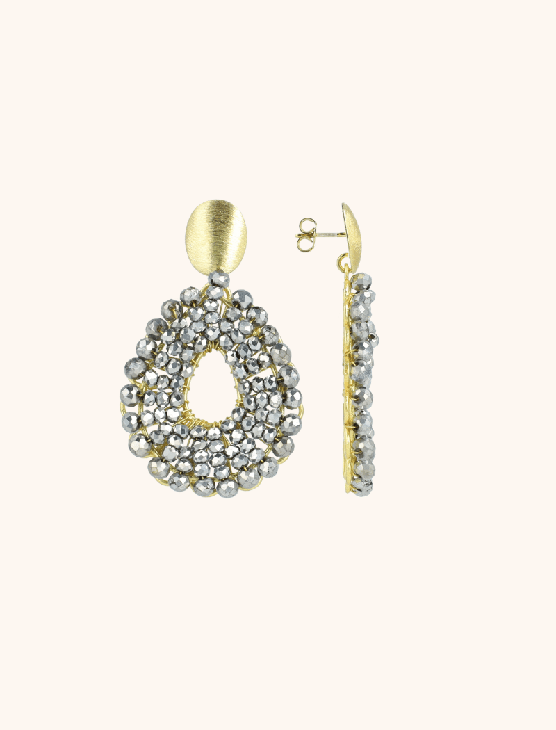 lott. gioielli Metallic Zilveren Oorbellen Babs Open Drop S