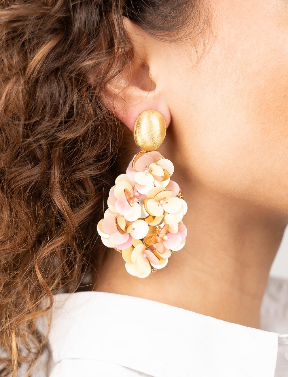 Lott. Gioielli Mix Roze Oorbellen Laure Sequin Druppel L