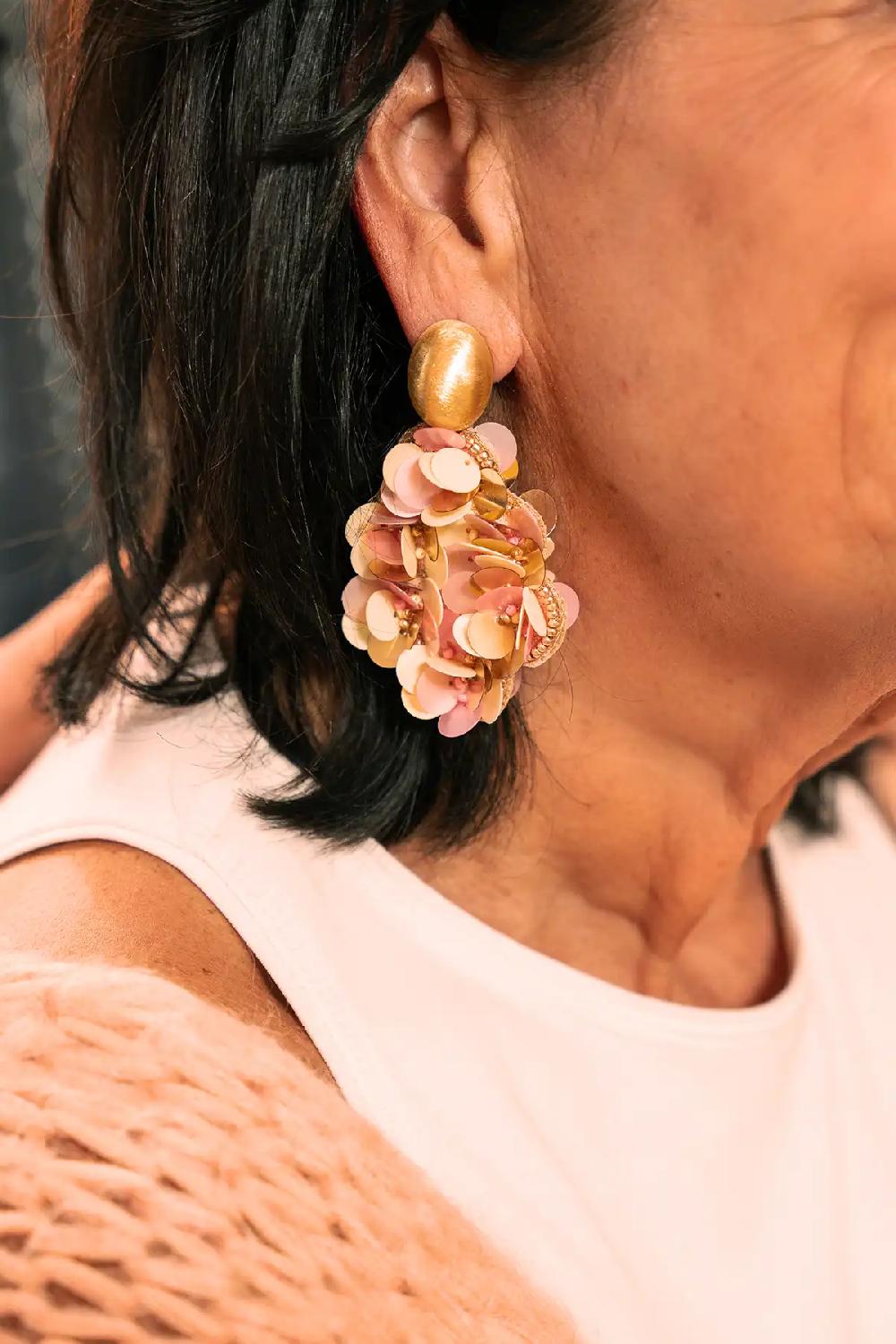 Lott. Gioielli Mix Roze Oorbellen Laure Sequin Druppel L