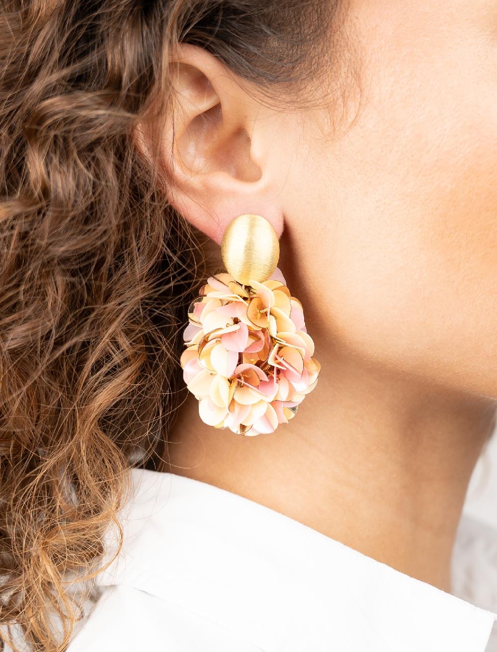 Lott. Gioielli Mix Roze Oorbellen Sas Sequin Ovaal M