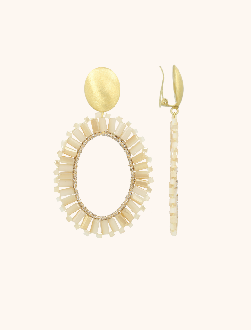 lott. gioielli Mixed beige oorbellen Naomi ovaal L tonal clip