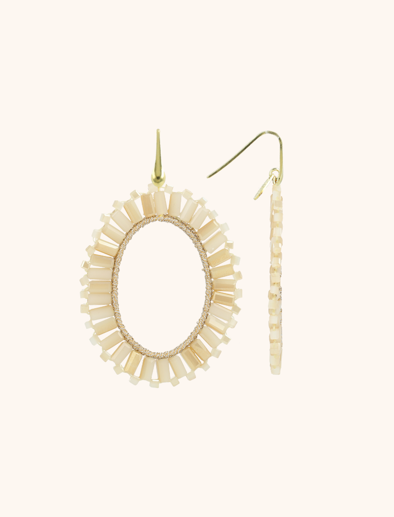 Lott. Gioielli Mixed Beige Oorbellen Naomi Ovaal L Tonal