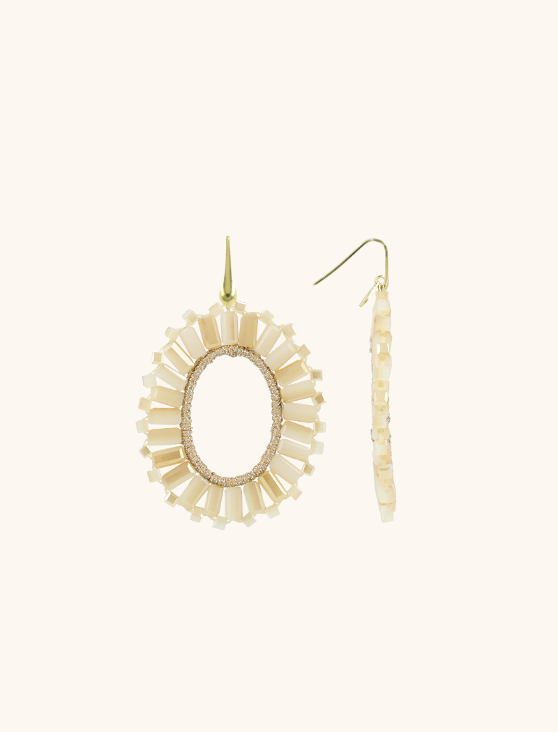 lott. gioielli Mixed beige oorbellen Naomi ovaal S tonal