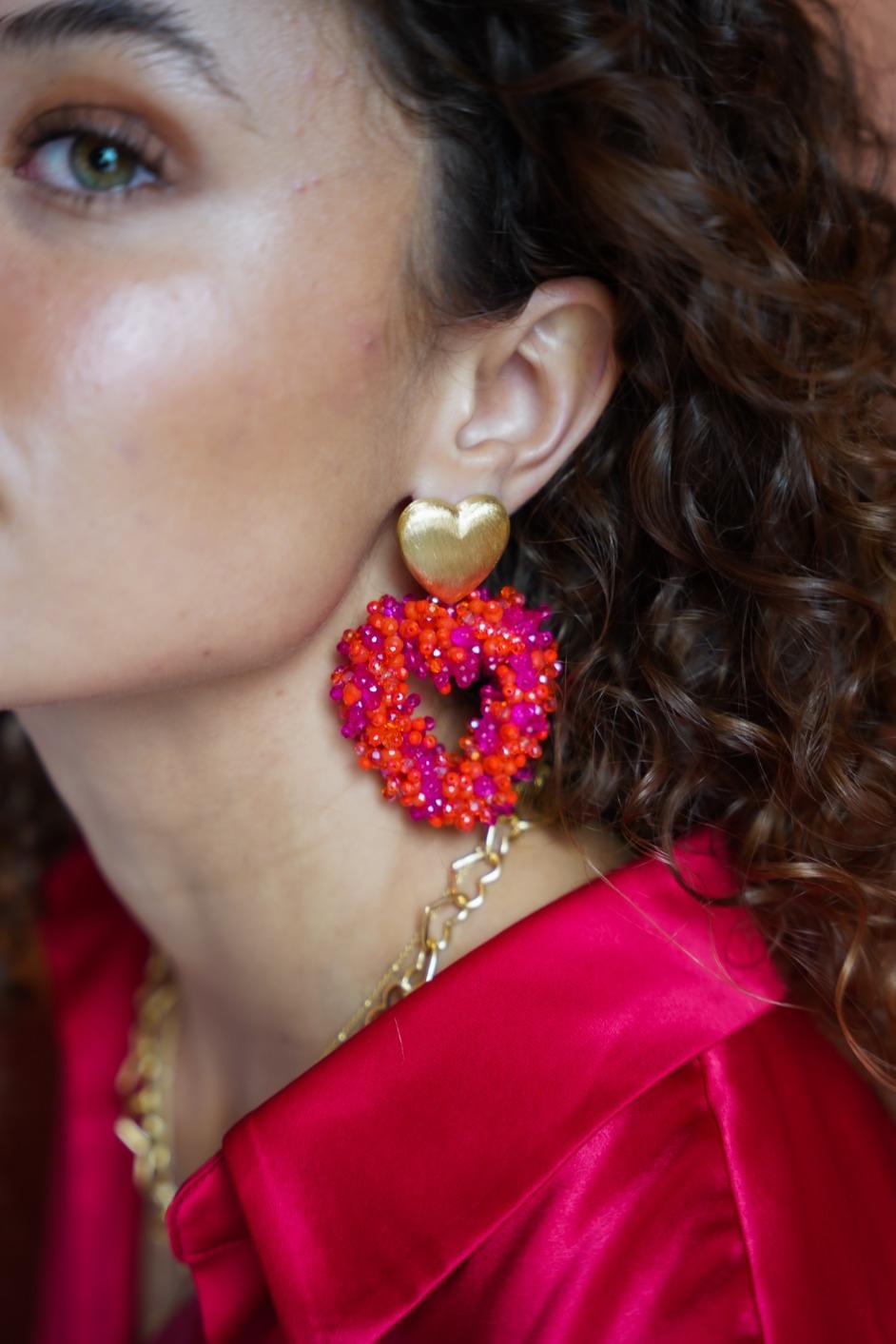 Lott. Gioielli Mixed Fuchsia Hart Oorbellen Valentina