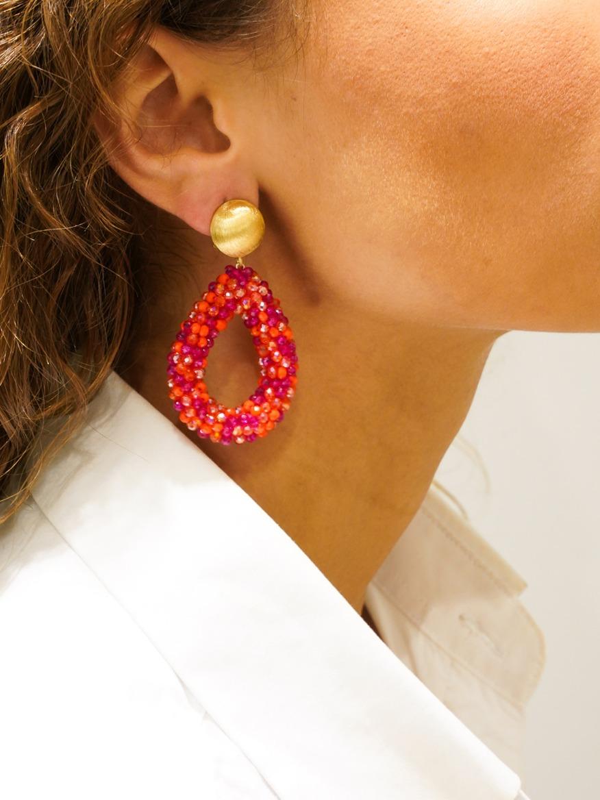 Lott. Gioielli Mixed Fuchsia Oorbellen Clip Berry Druppel L