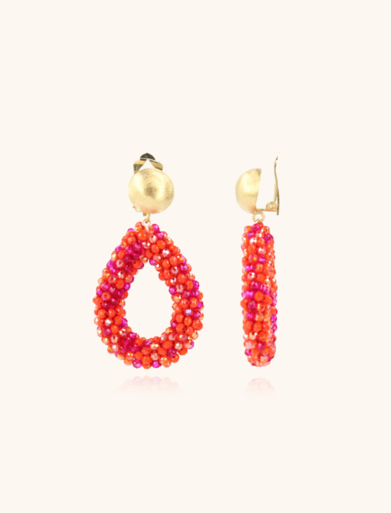 lott. gioielli Mixed Fuchsia Oorbellen Clip Berry Druppel L