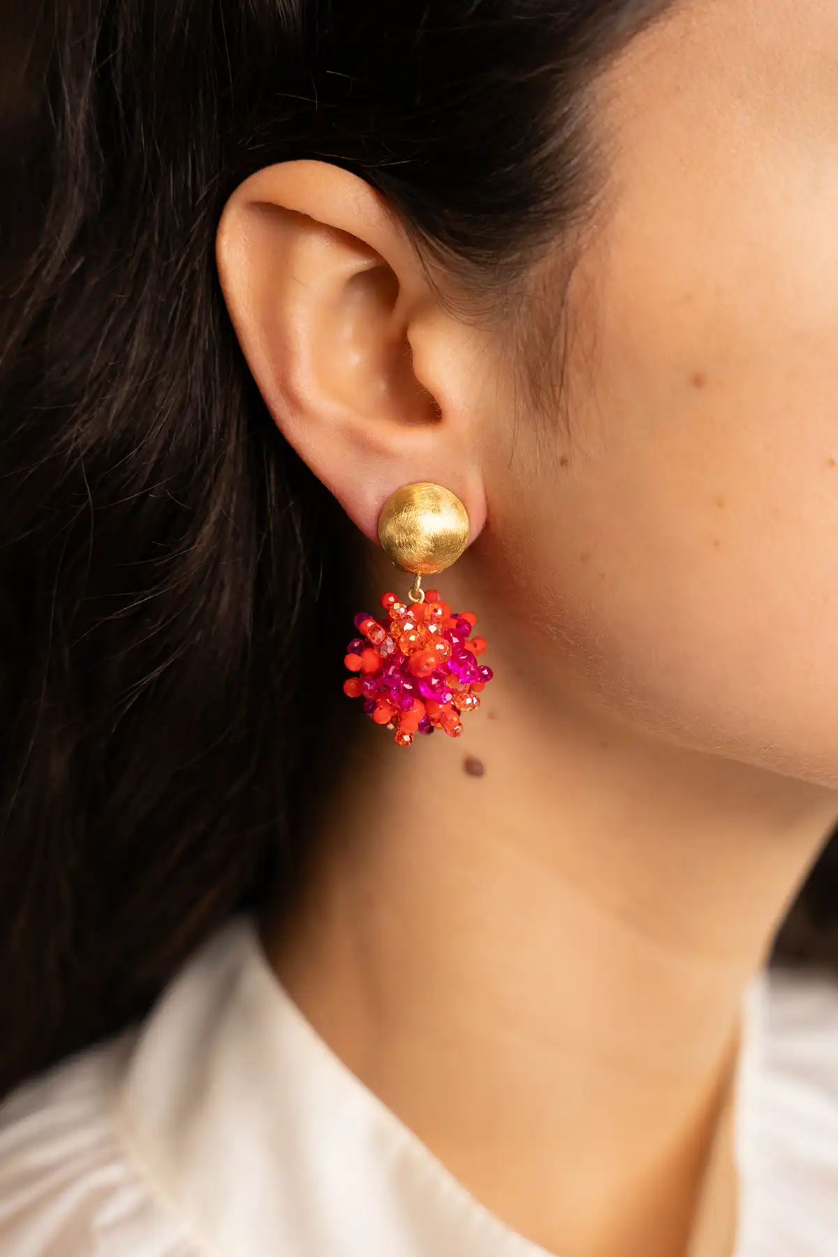 Lott. Gioielli Mixed Fuchsia Oorbellen Clip Louise Glassberry Globe S Double Stones Tonal