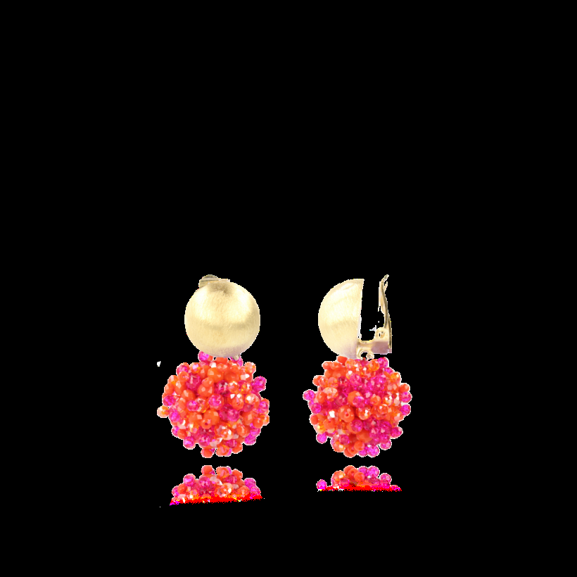 lott. gioielli Mixed Fuchsia Oorbellen Clip Louise Glassberry Globe L Double Stones Tonal