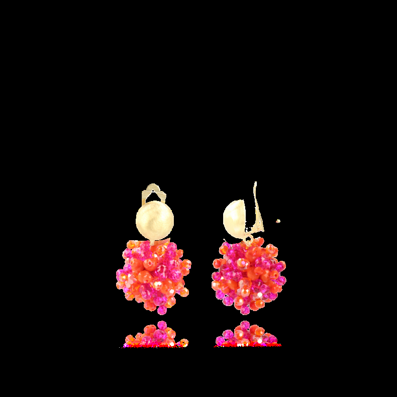lott. gioielli Mixed Fuchsia Oorbellen Clip Louise Glassberry Globe S Double Stones Tonal