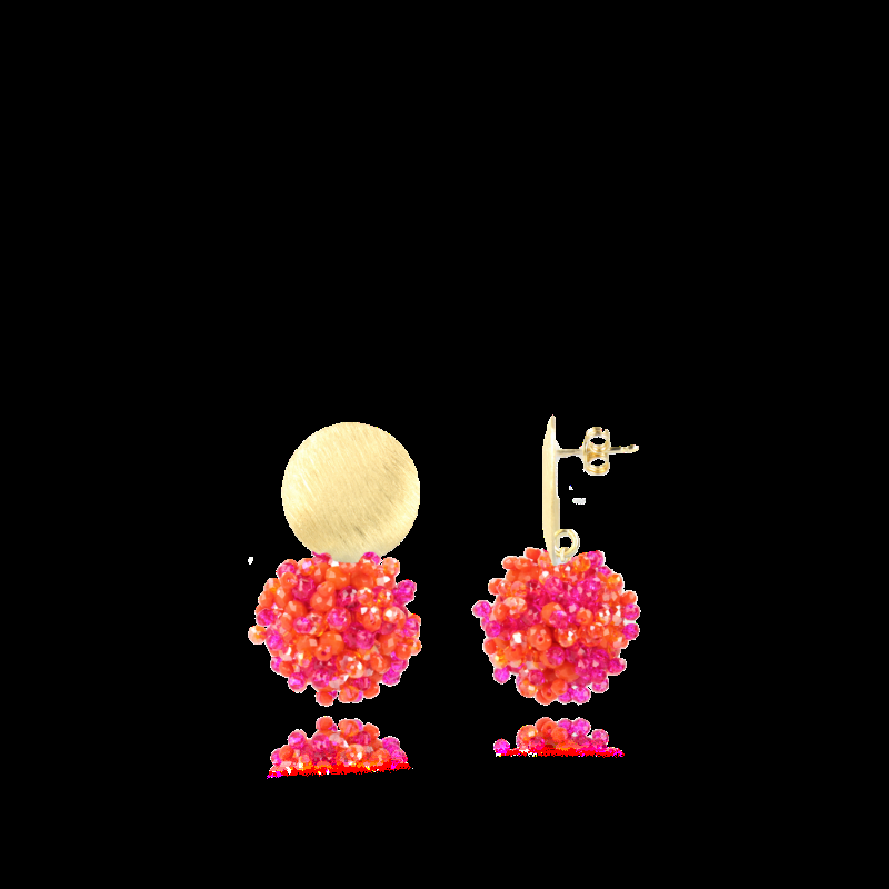 lott. gioielli Mixed Fuchsia Oorbellen Louise Glassberry Globe L Double Stones Tonal