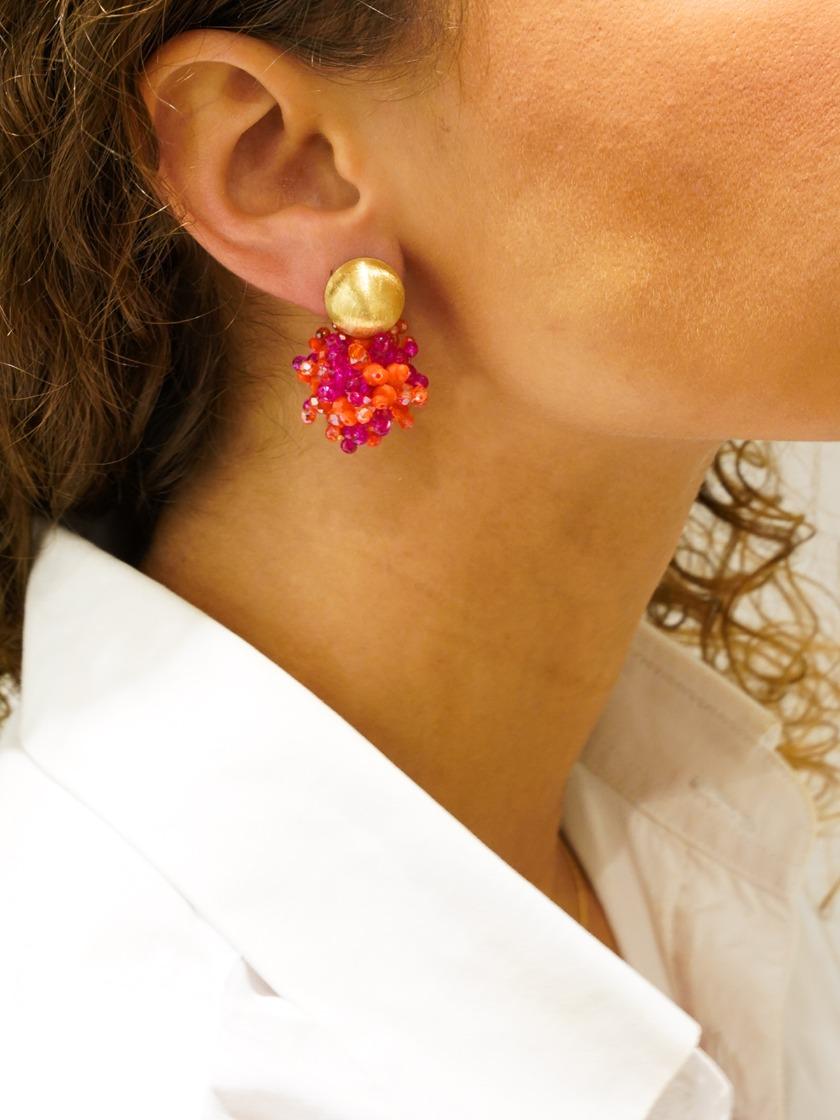 Lott. Gioielli Mixed Fuchsia Oorbellen Louise Glassberry Globe S Double Stones Tonal