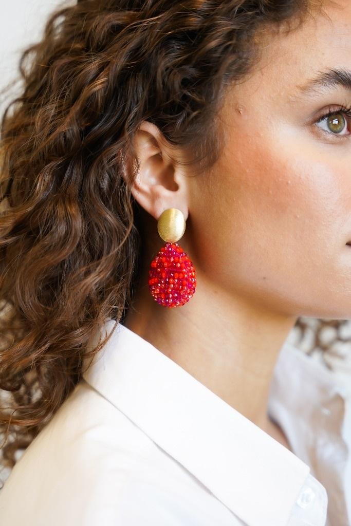 Lott. Gioielli Mixed Fuchsia Oorbellen Loulou Closed Drop M