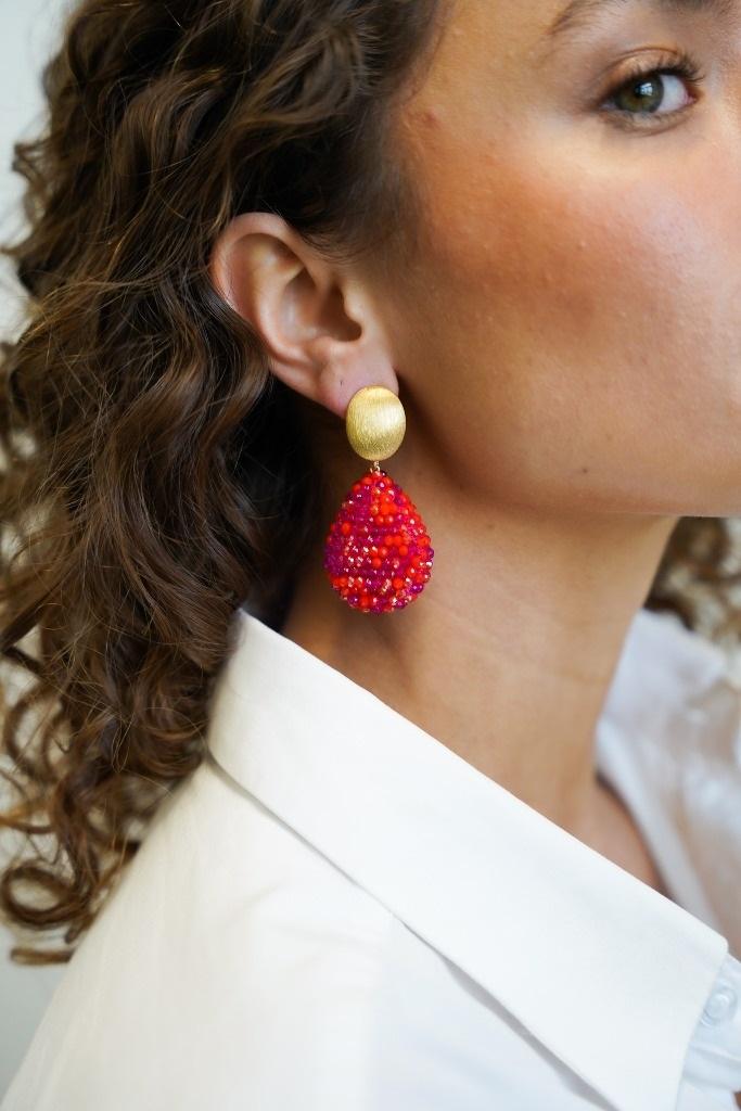 Lott. Gioielli Mixed Fuchsia Oorbellen Loulou Closed Drop M Clip