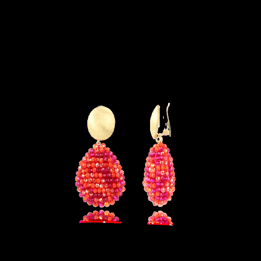 lott. gioielli Mixed Fuchsia Oorbellen Loulou Closed Drop M Clip