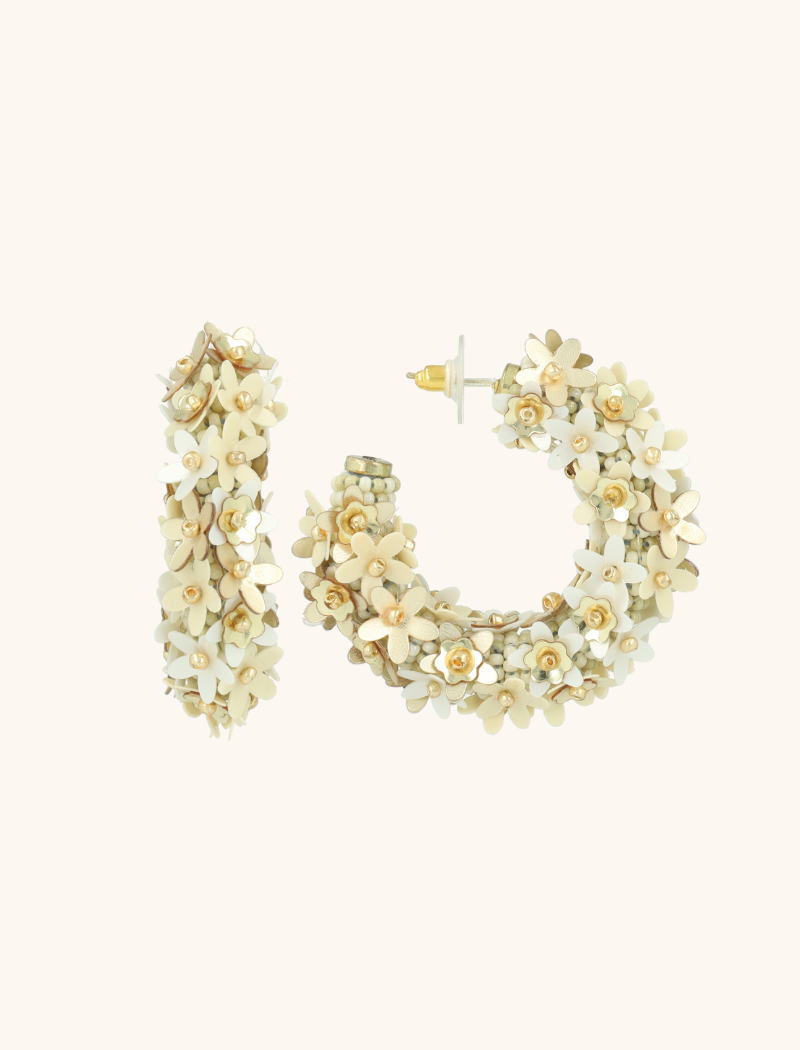 lott. gioielli Mixed Gouden Sequin Flower Creool Oorbellen M