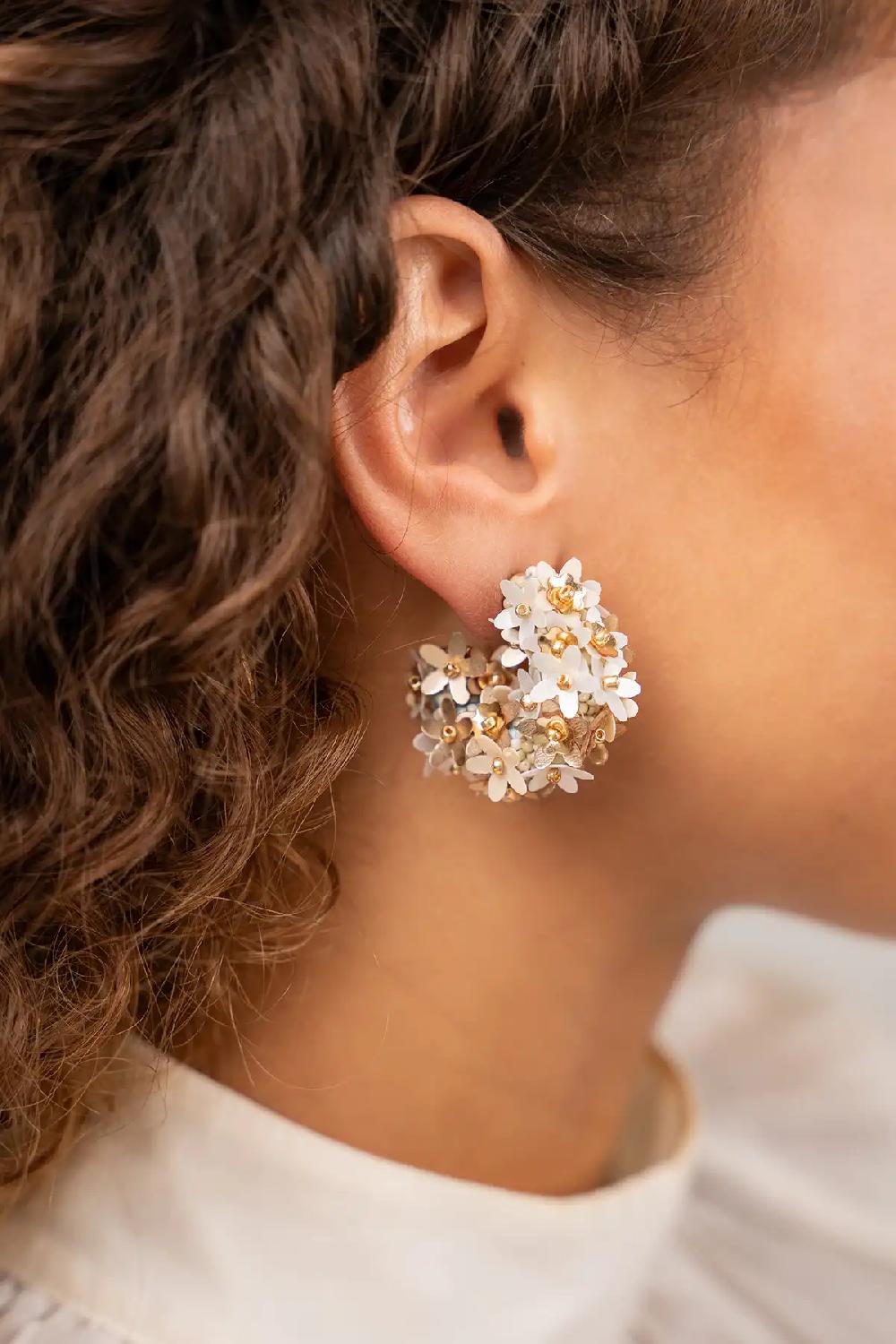 Lott. Gioielli Mixed Gouden Sequin Flower Creool Oorbellen S