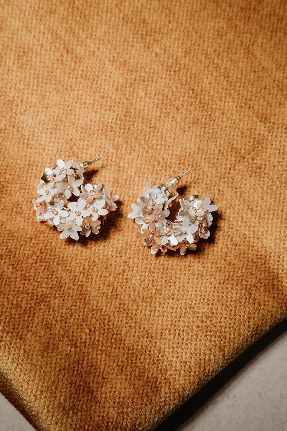 Lott. Gioielli Mixed Gouden Sequin Flower Creool Oorbellen S