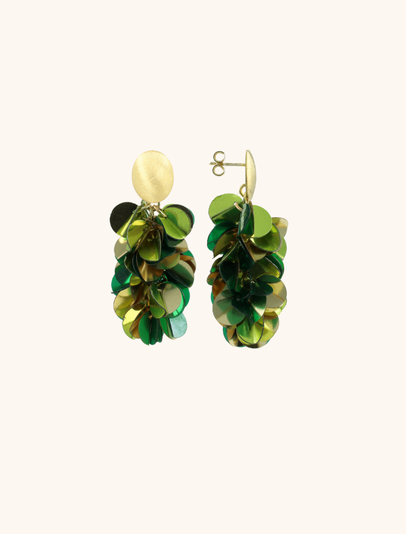 lott. gioielli Mixed Groene Sequin Snake Oorbellen M