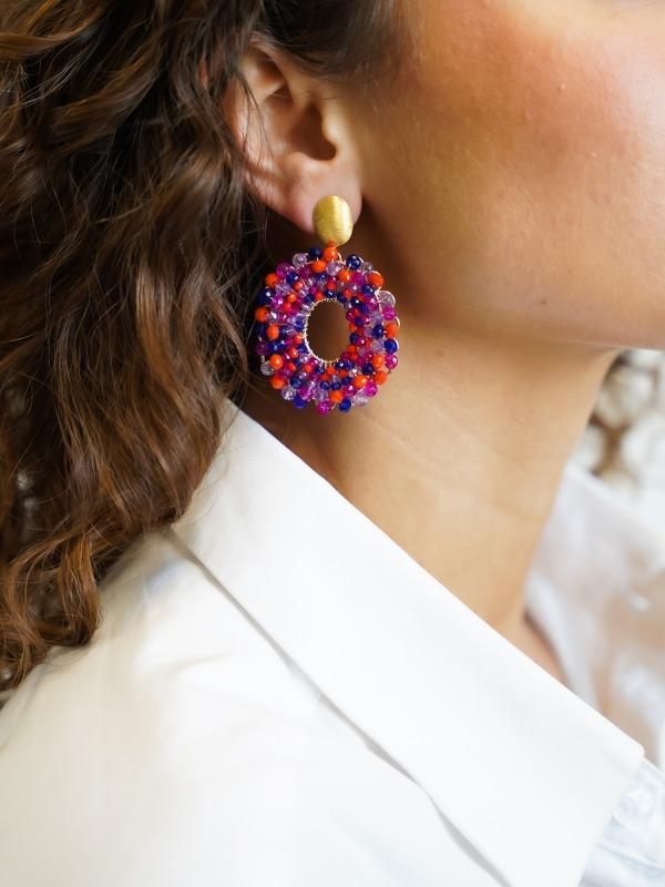 Lott. Gioielli Mixed Koningsblauwe Oorbellen Mia Ovaal