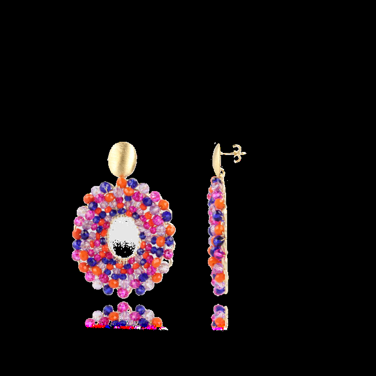 Lott. Gioielli Mixed Koningsblauwe Oorbellen Mia Ovaal