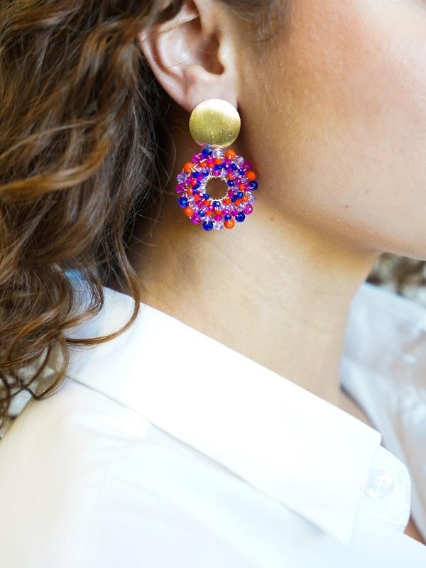 Lott. Gioielli Mixed Koningsblauwe Oorbellen Poppy Rond S