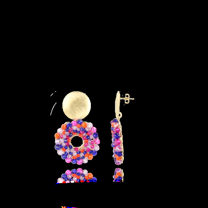 Lott. Gioielli Mixed Koningsblauwe Oorbellen Poppy Rond S