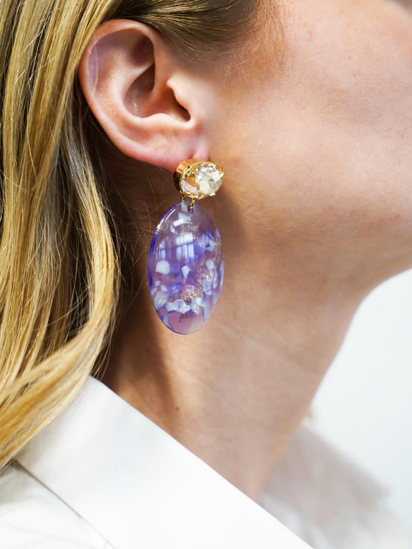 Lott. Gioielli Mixed Lila Oorbellen Celia Bugle L Strass Shadow