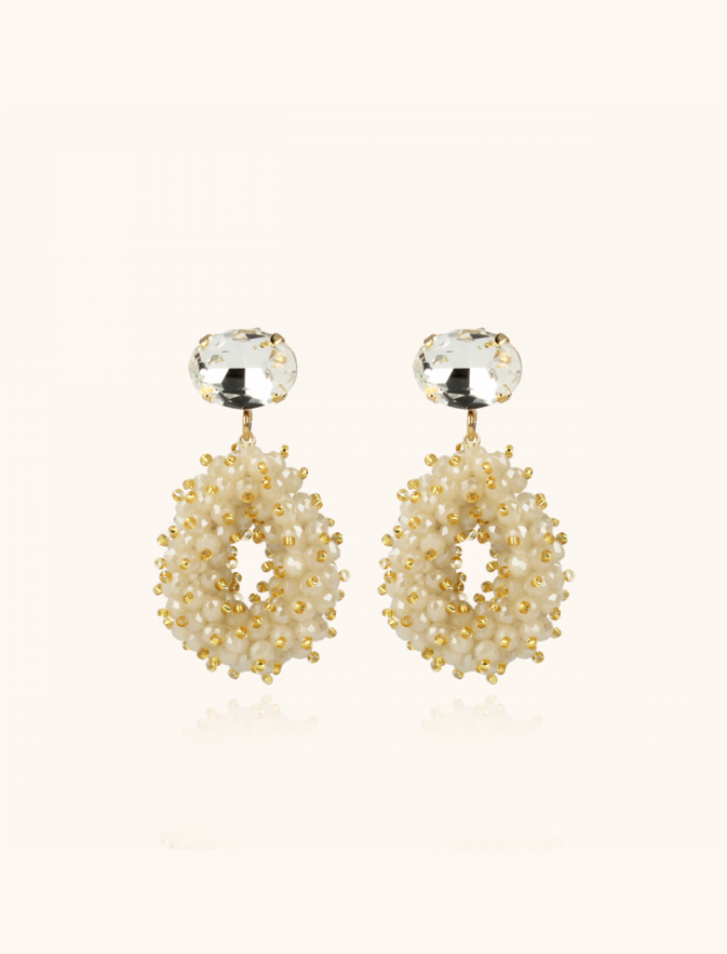 Lott. Gioielli Nude Oorbellen Double Stones Strass Drop S