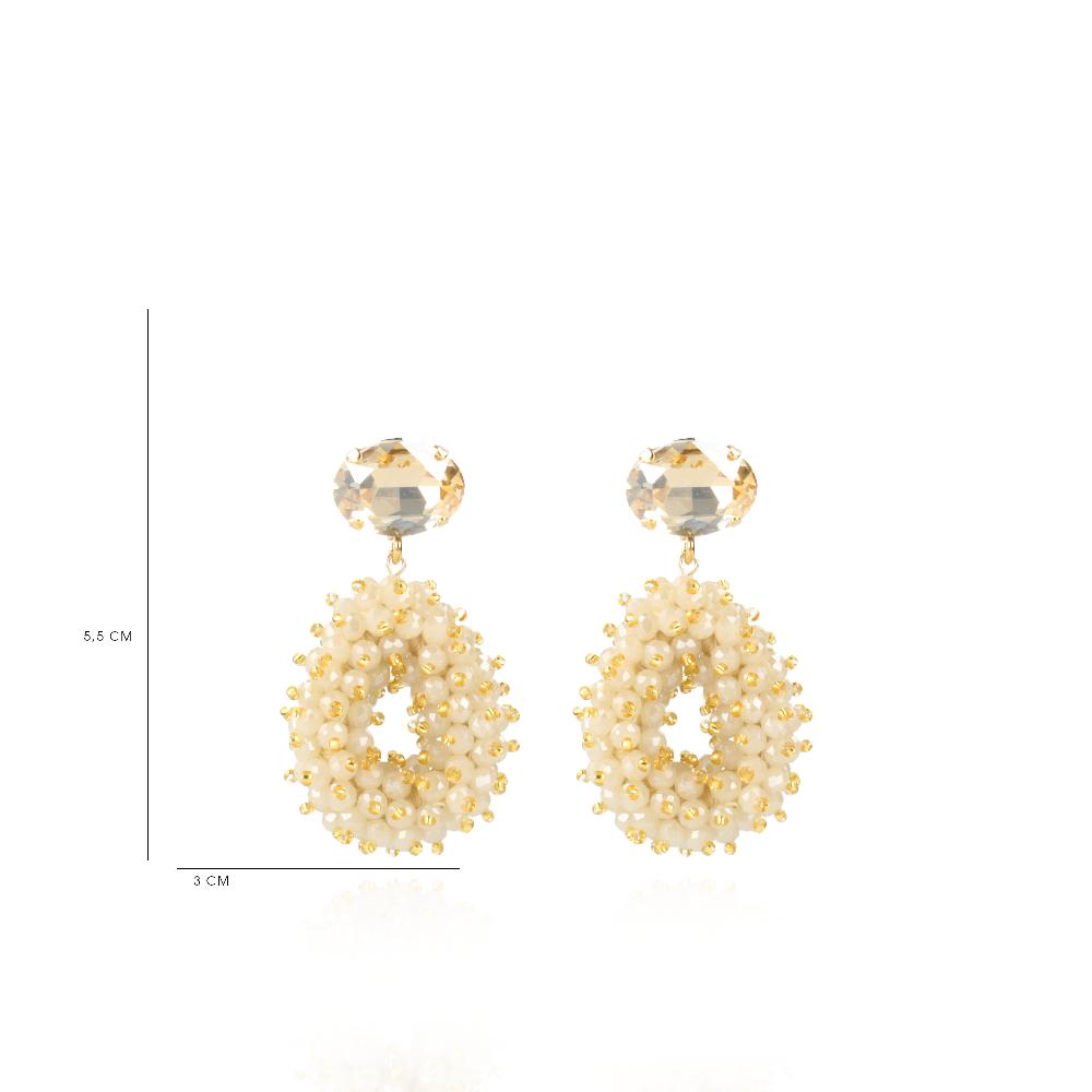 Lott. Gioielli Nude Oorbellen Double Stones Strass Shadow Drop S