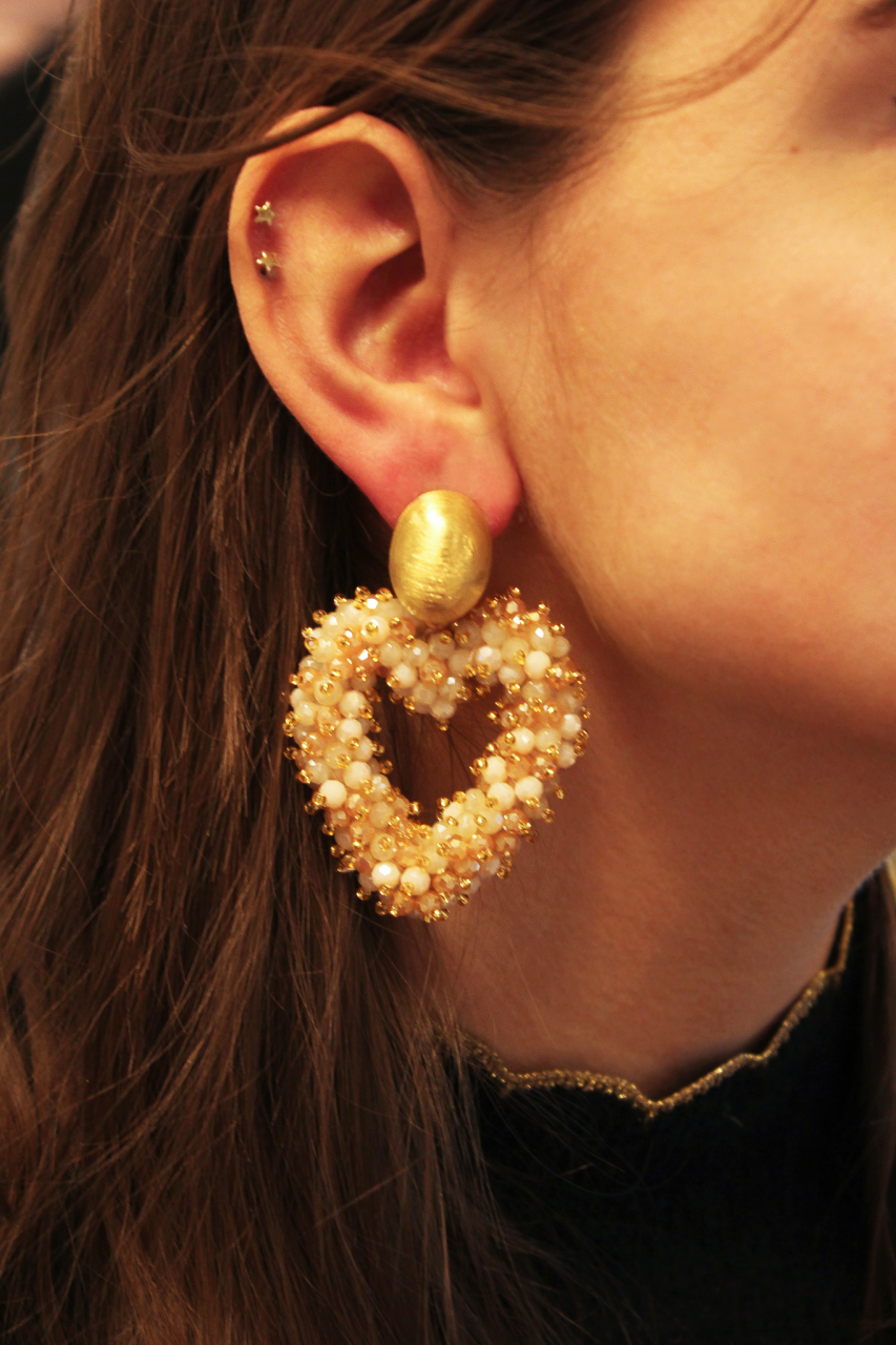 Lott. Gioielli Nude Oorbellen Valentina Hart Brushed Ovaal Double Stones