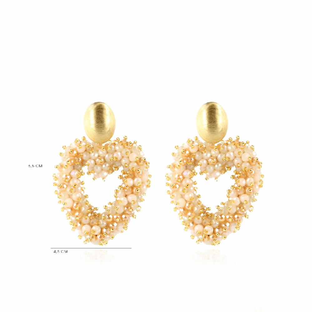 Lott. Gioielli Nude Oorbellen Valentina Hart Brushed Ovaal Double Stones