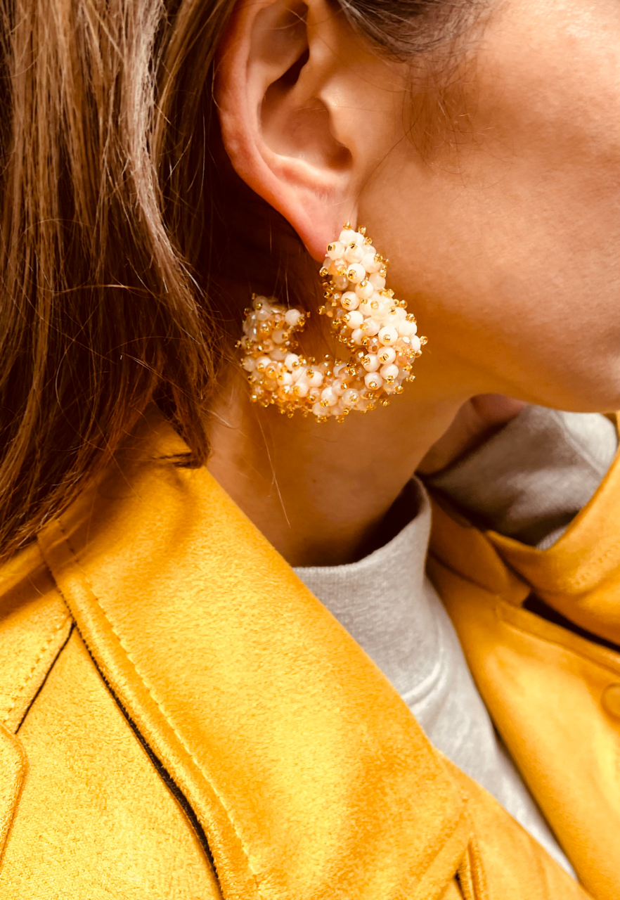 Lott. Gioielli Nude Sophia Oorbellen Hart Double Stones Creool