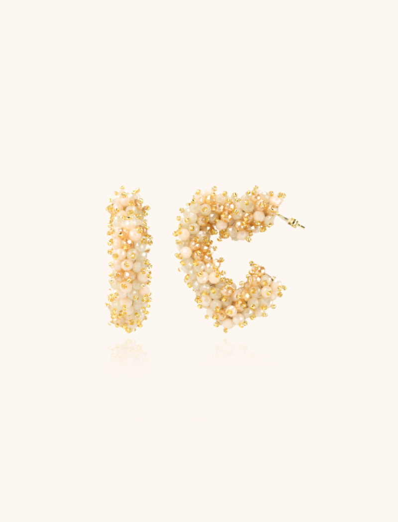 lott. gioielli Nude Sophia Oorbellen Hart Double Stones Creool