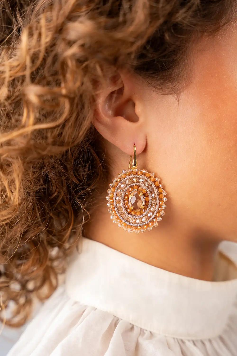 Lott. Gioielli Oranje Crush Oorbellen Jamie Filled Oval 3 Ringen Met Steen M