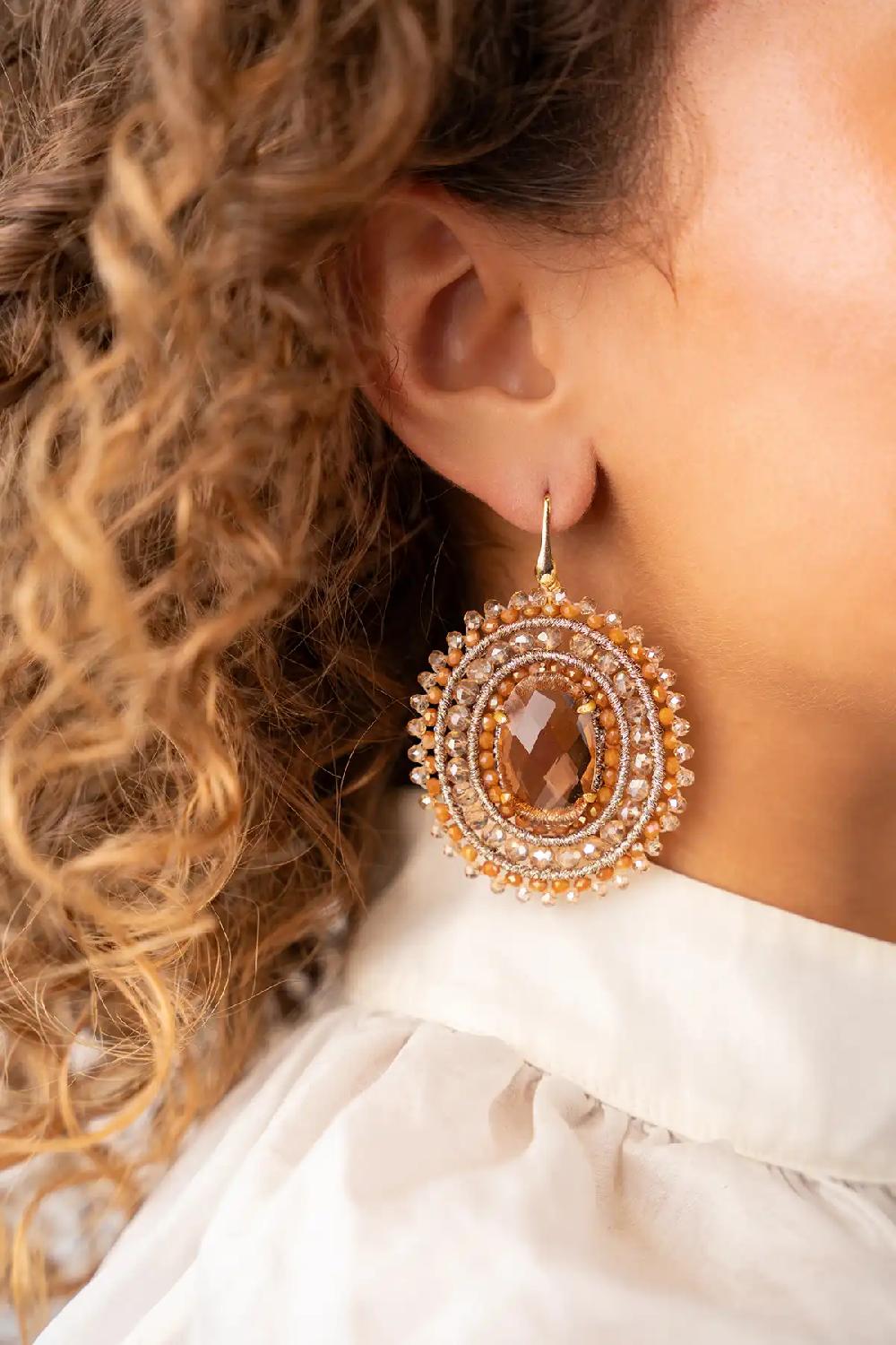 Lott. Gioielli Oranje Crush Oorbellen Jamie Filled Oval 3 Ringen Met Steen L