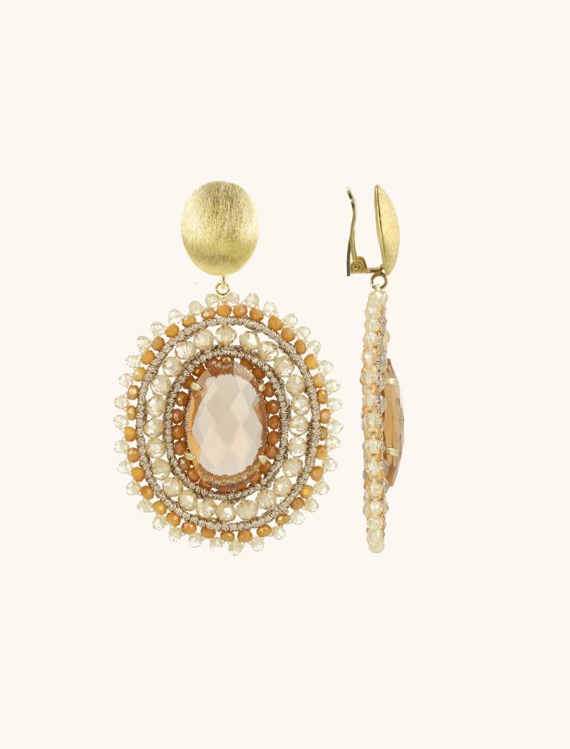 lott. gioielli Oranje Crush Oorbellen Jamie Filled Oval 3 Ringen Met Steen L Clip