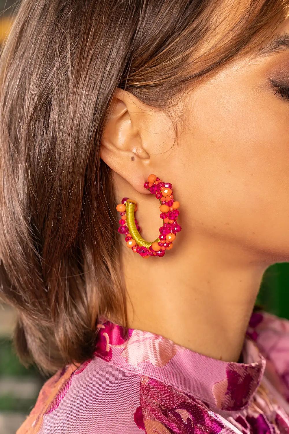 lott. gioielli Oranje Fuchsia Oorbellen Brecht Creool M