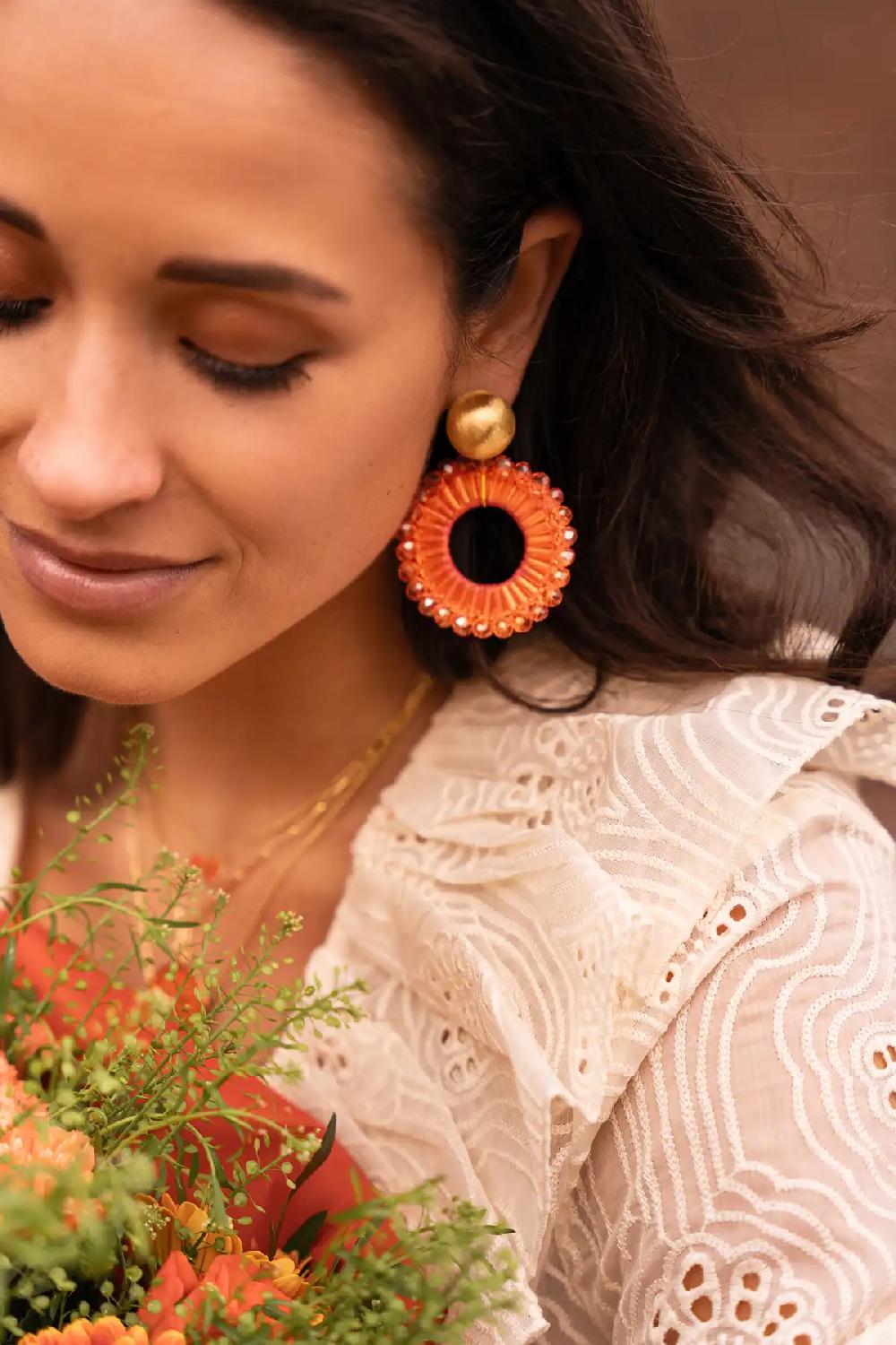 Lott. Gioielli Oranje Oorbellen Ann-Mary Cirkel Dubbel L Lion