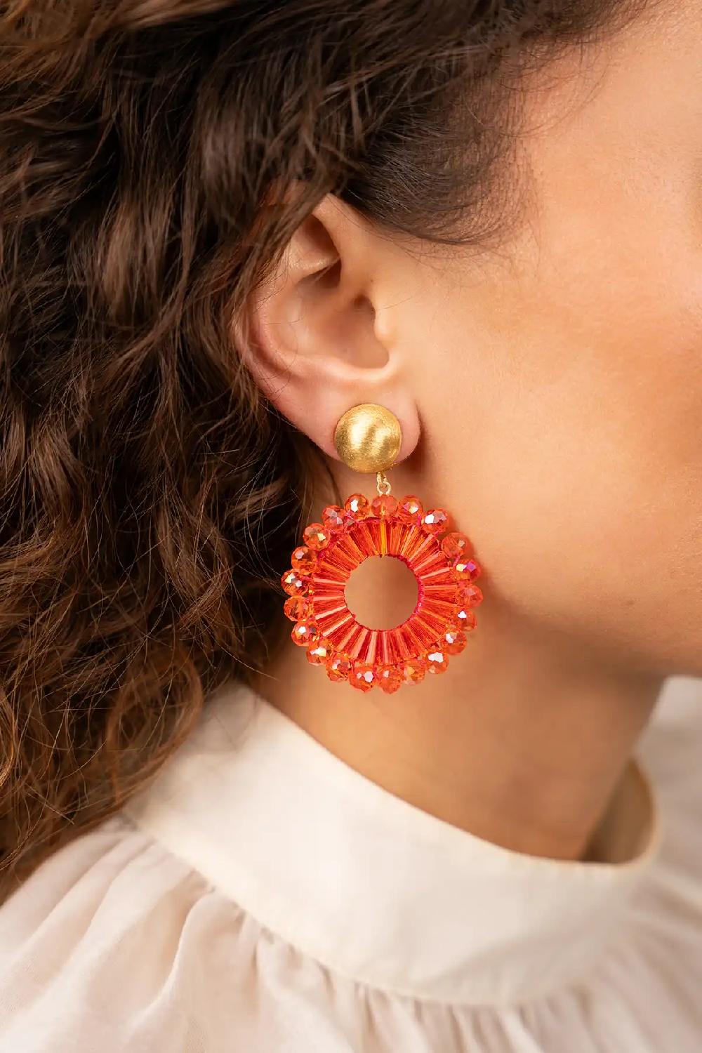 Lott. Gioielli Oranje Oorbellen Ann-Mary Cirkel Dubbel S Lion Clip