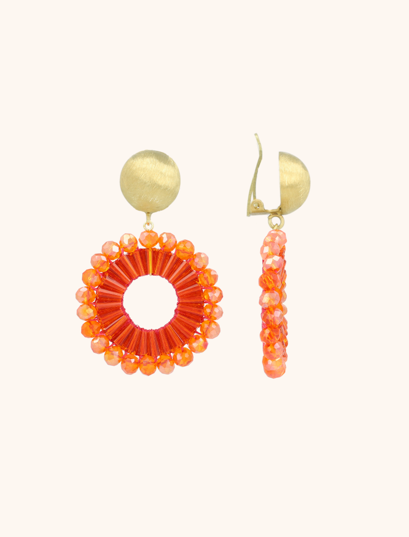 lott. gioielli Oranje oorbellen Ann-Mary cirkel dubbel S lion clip