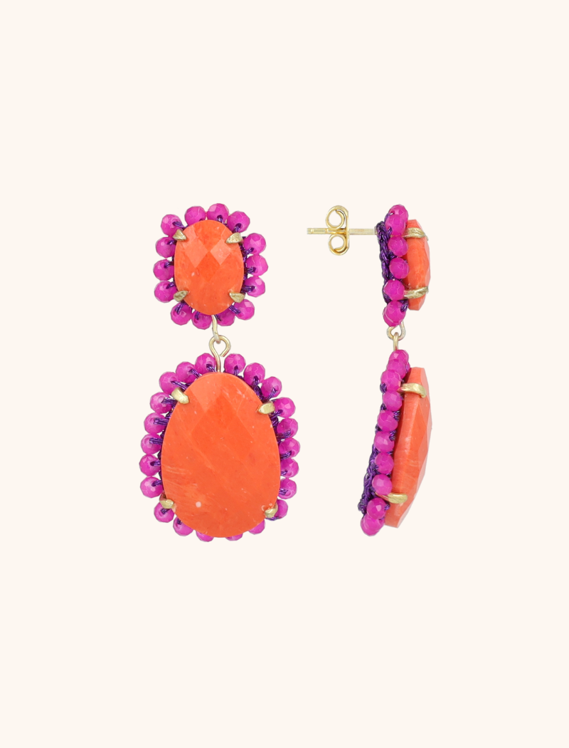 Lott. Gioielli Oranje Oorbellen Bodine Pendant Earring Double L