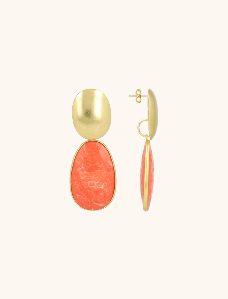 lott. gioielli Oranje Oorbellen Doris Framed Oval w/ Oval Earplug