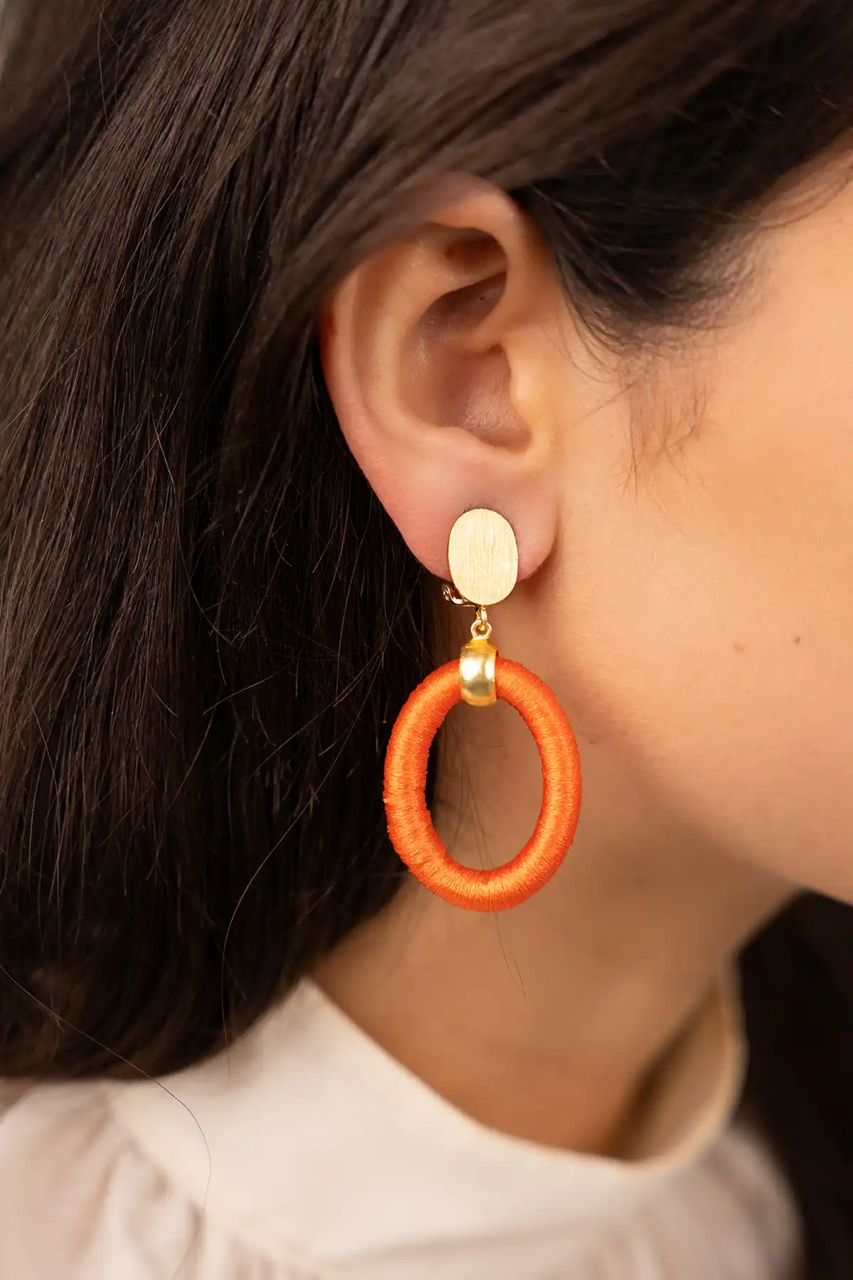 Lott. Gioielli Oranje Oorbellen Faye Ovaal S Lion Clip