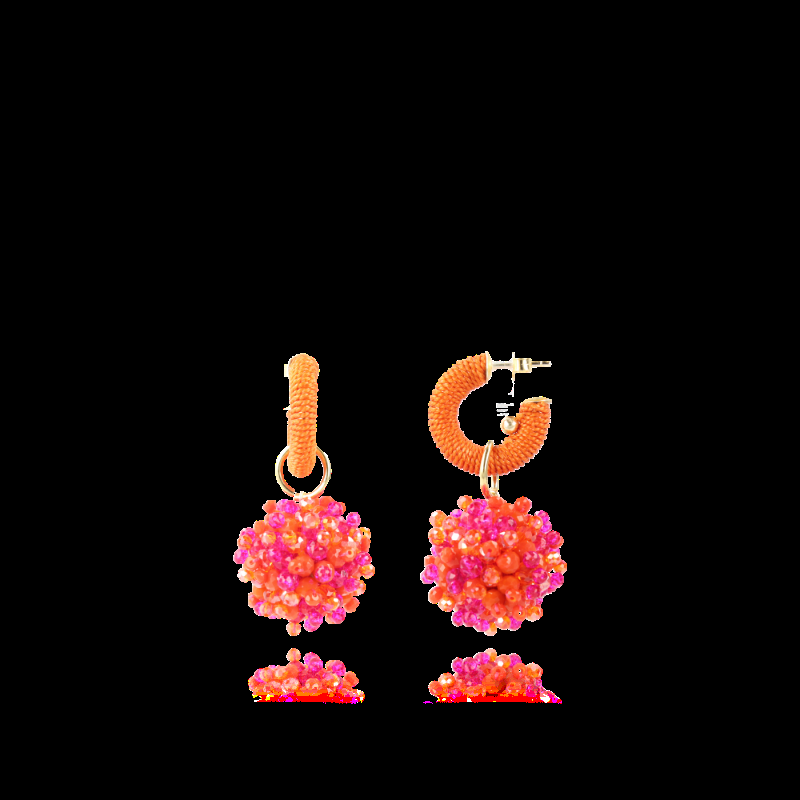 lott. gioielli Oranje Oorbellen Faylinn Creool XS Globe Mixed Fuchsia