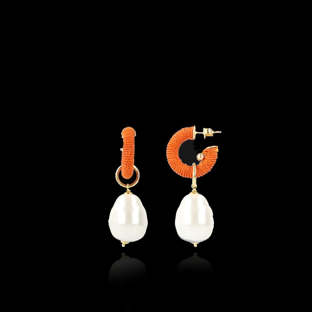 lott. gioielli Oranje Oorbellen Gaia Creool XS Parel