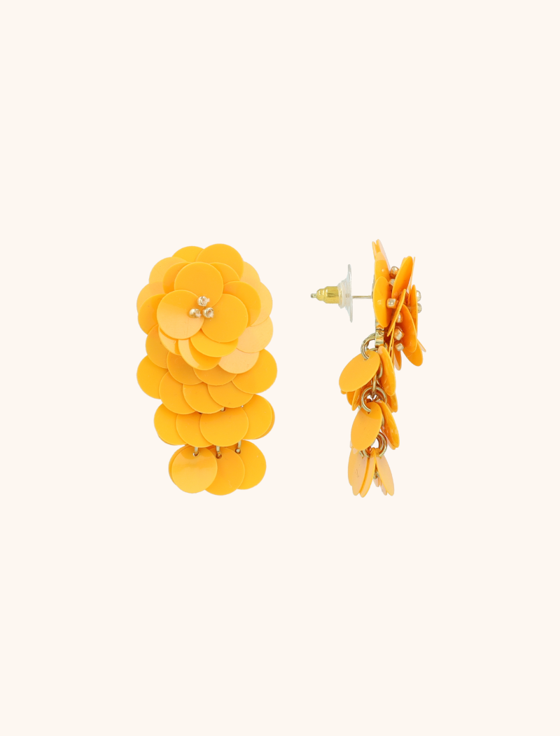 lott. gioielli Oranje Oorbellen Linde Sequin Flower Waterfall M